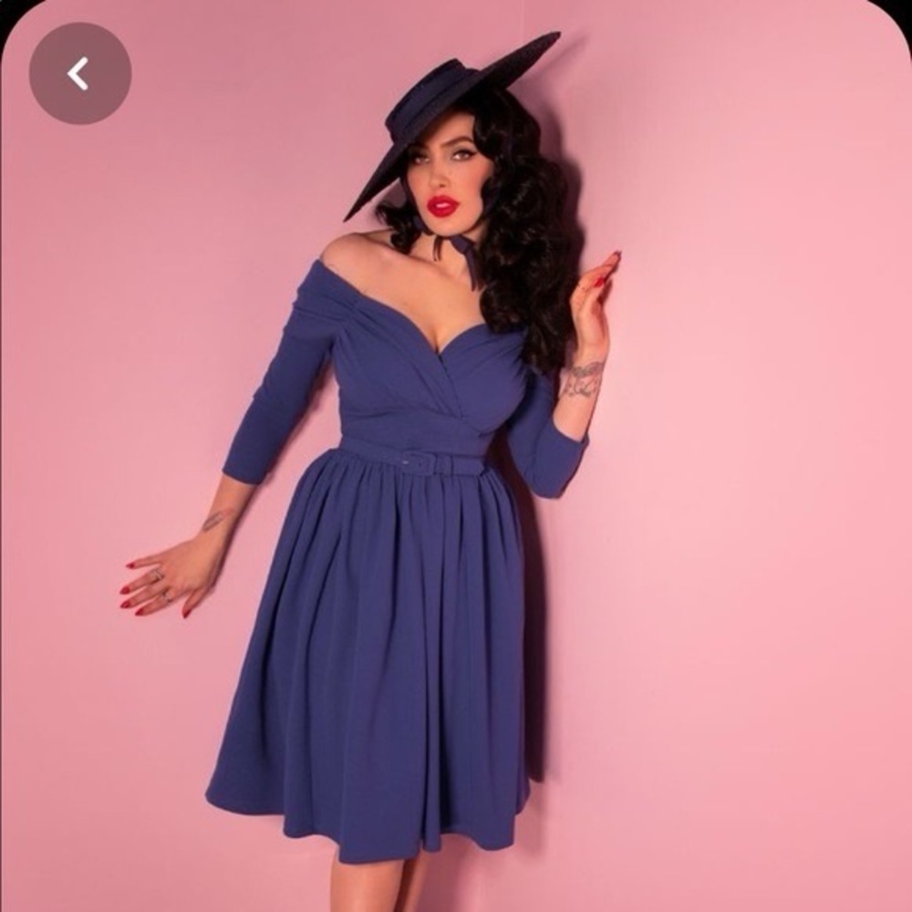 Vixen Starlet Swing Dress in Stormy Blue